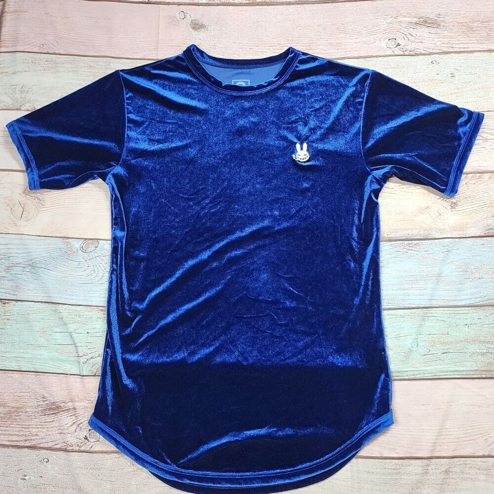Dr Zodiak’s MoonRock Blue Velvet T Shirt, Men's Small